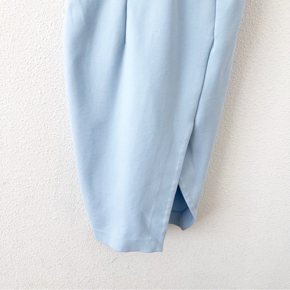 Nicholas One Shoulder Sheath Midi Dress in Light Blue - Picture 5 of 8